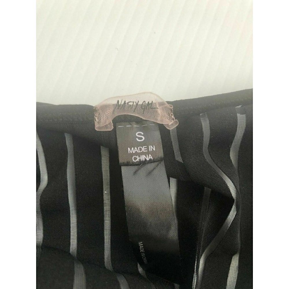 Nasty Gal Black Sheer to Your Heart Bodysuit S - Picture 6 of 9